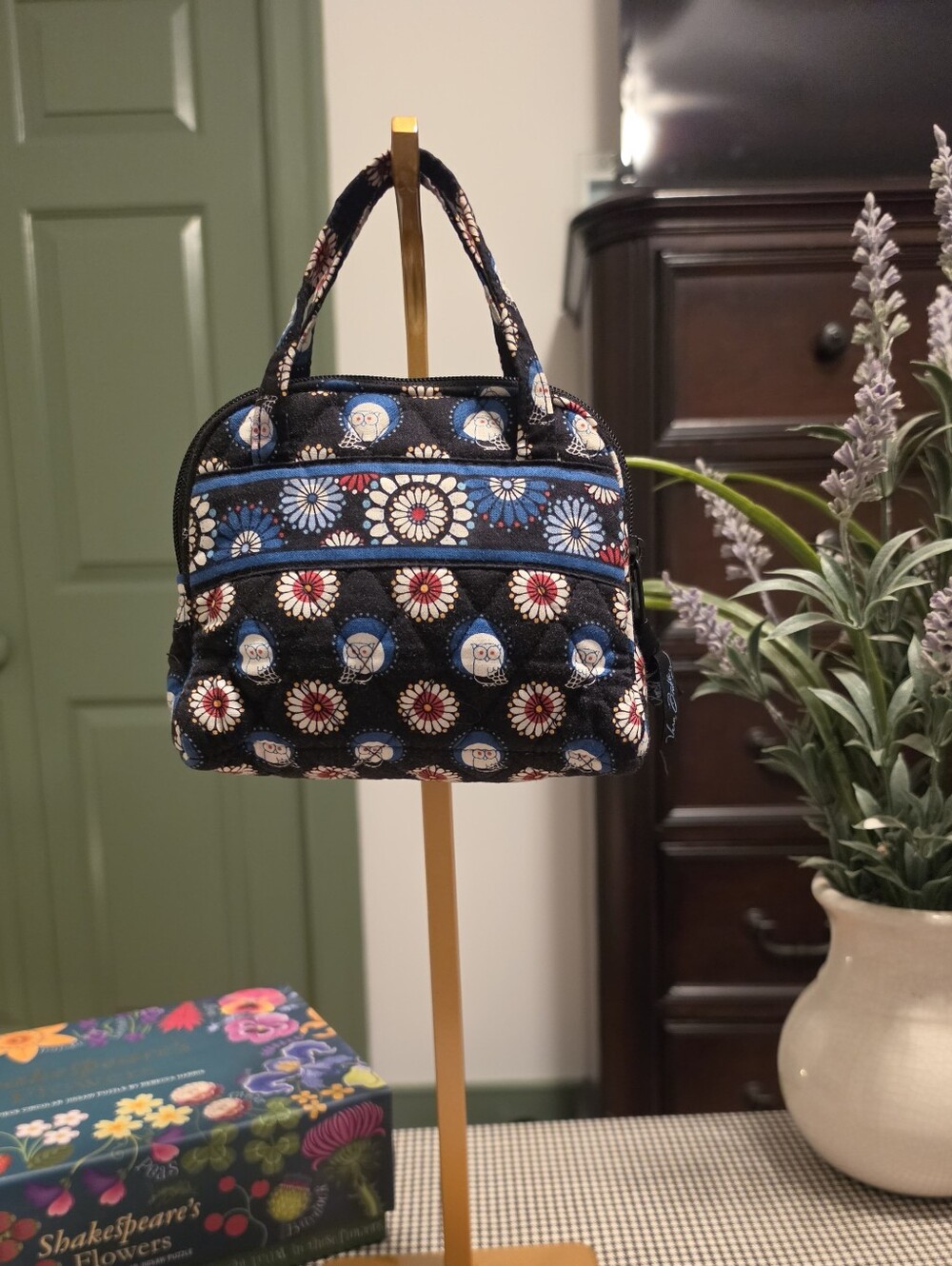 Vera Bradley Night Owl Mini Duffel Handbag Satchel Purse Retired Print Y2K